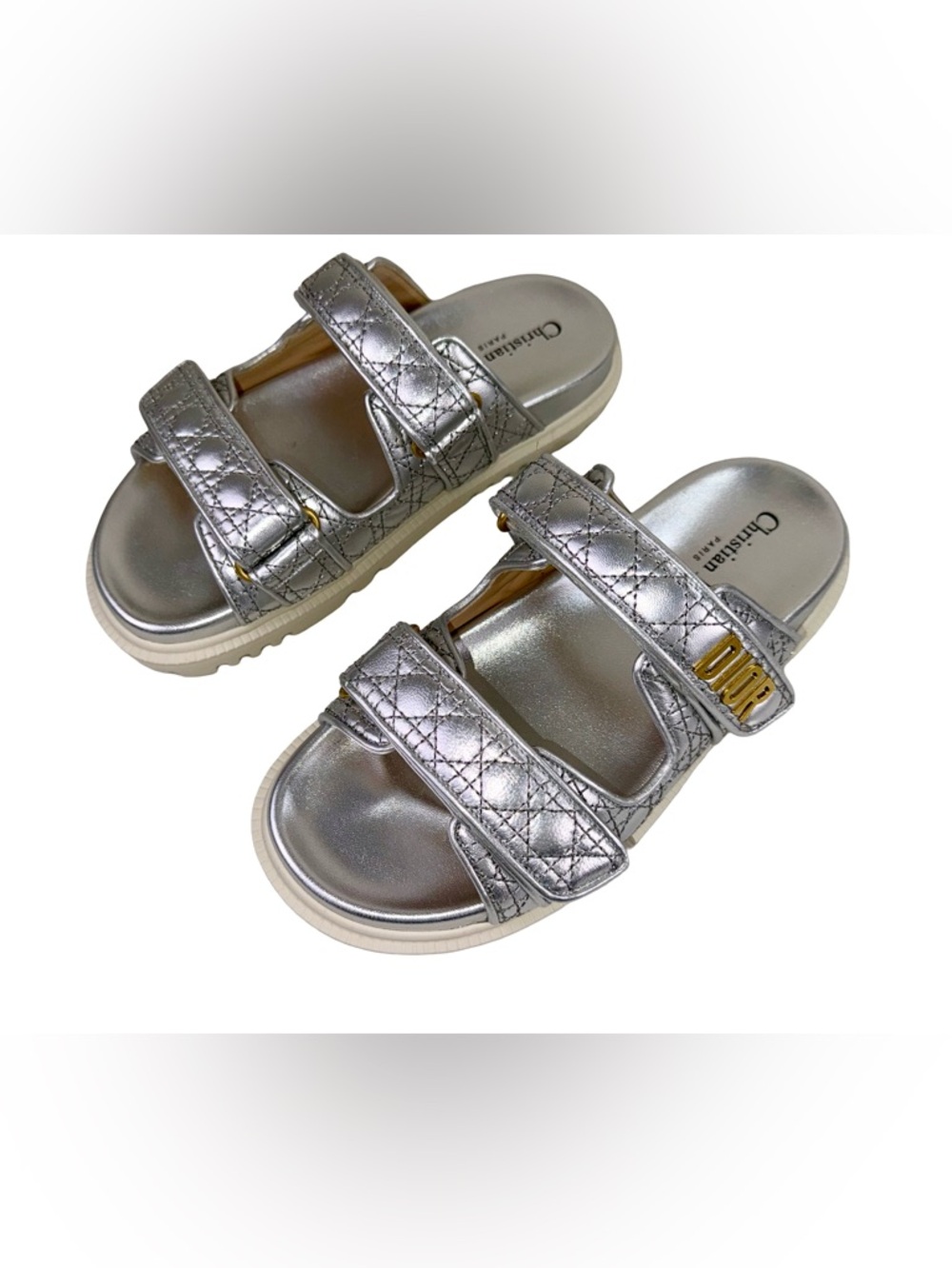 “DIOR OR “DIORACT SANDALS IN SILVER - Picture 3 of 10